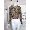 Leopard Print Hot - Drilled Pullover For Ladies